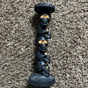 Black Skull Candle Holder